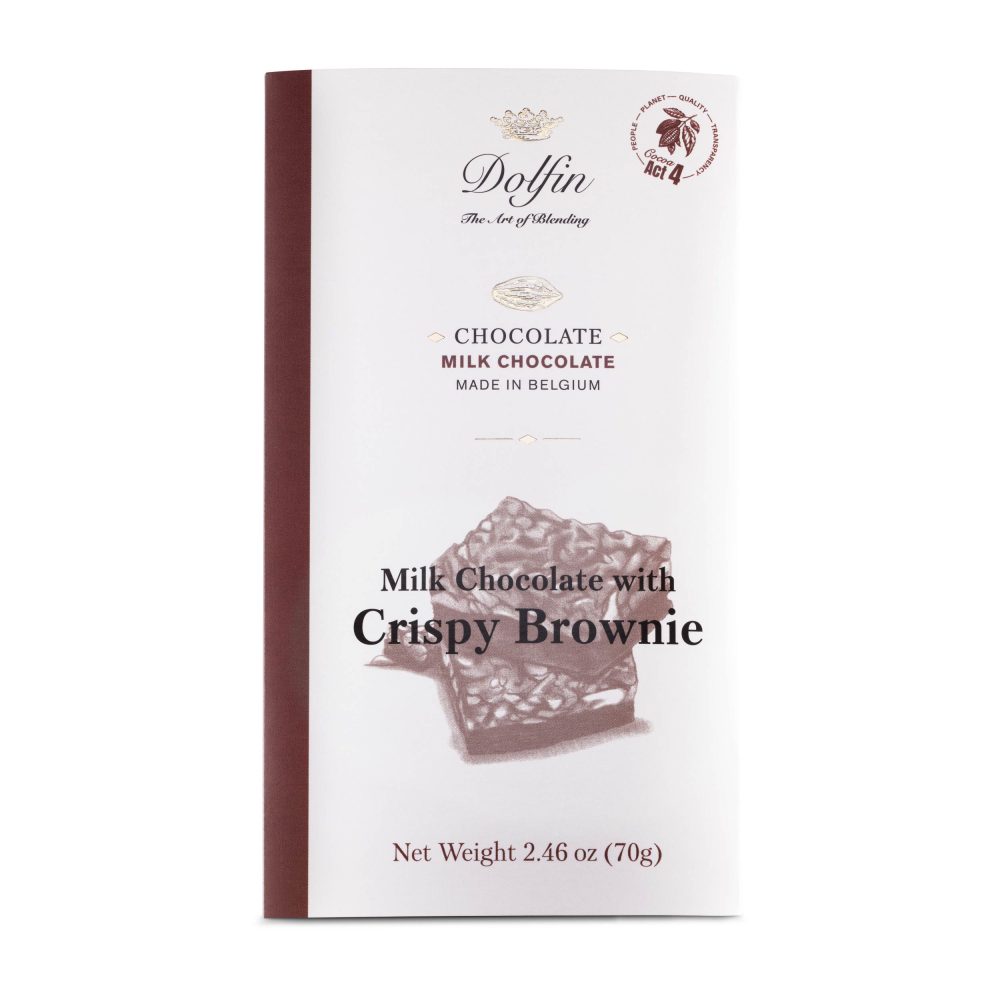 Dolfin 37% Milk Chocolate Bar with Crispy Brownie-min