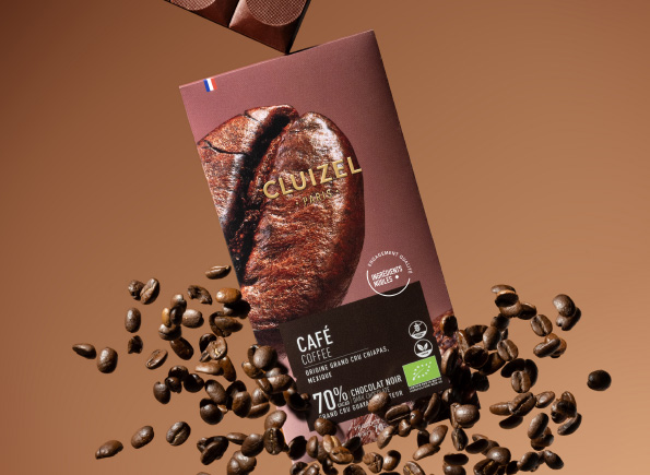 Michel Cluizel Guayas Ecuador Organic 70% Dark Chocolate Bar with Coffee Lifestyle