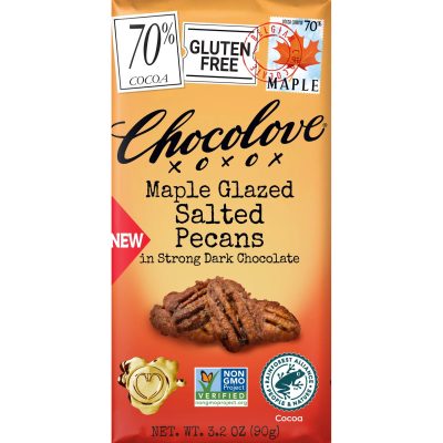 Chocolove 70% Dark Chocolate Bar with Maple Glazed Salted Pecans