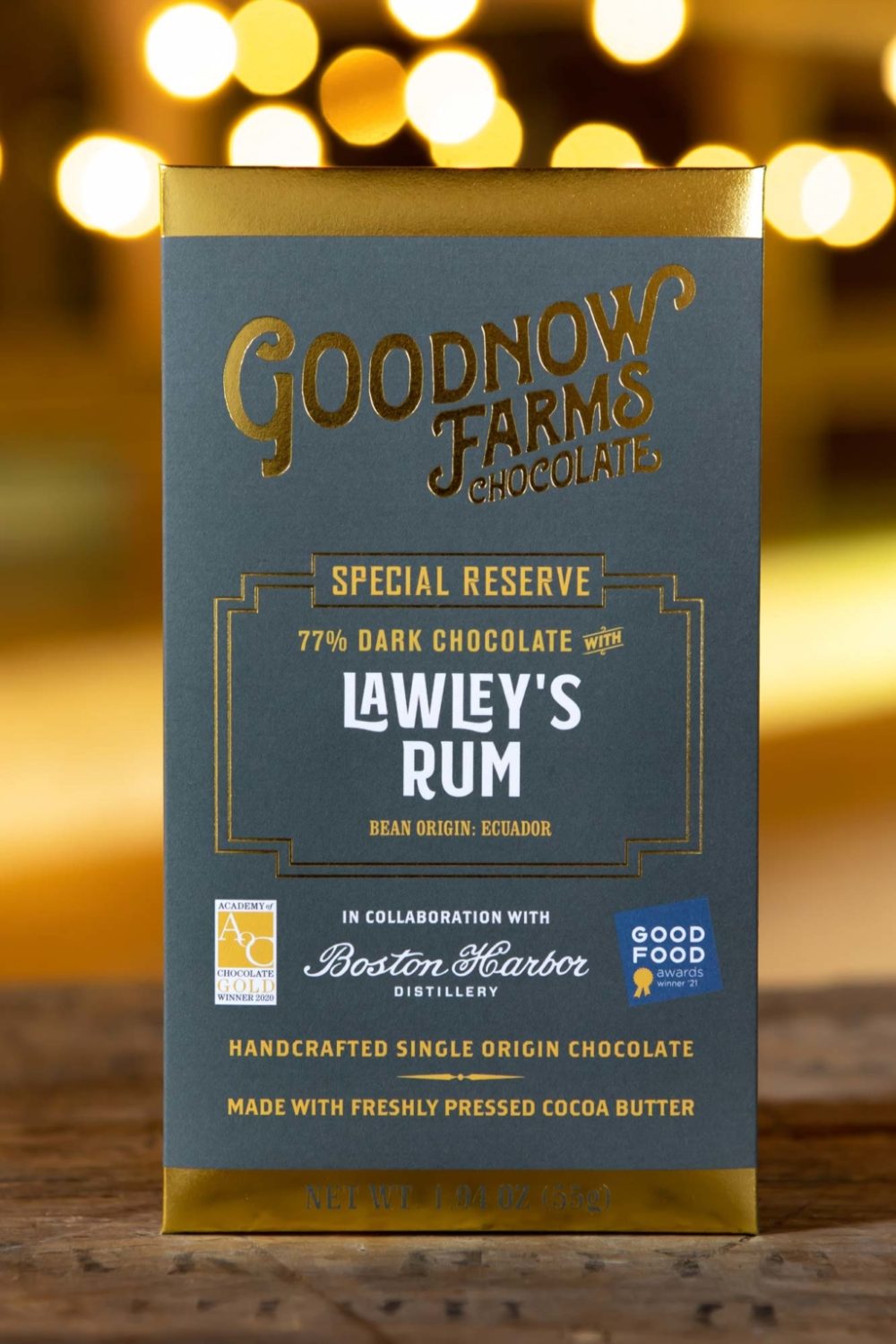 Goodnow Farms Special Reserve Ecuador 77% Dark Chocolate Bar with Lawley's Rum