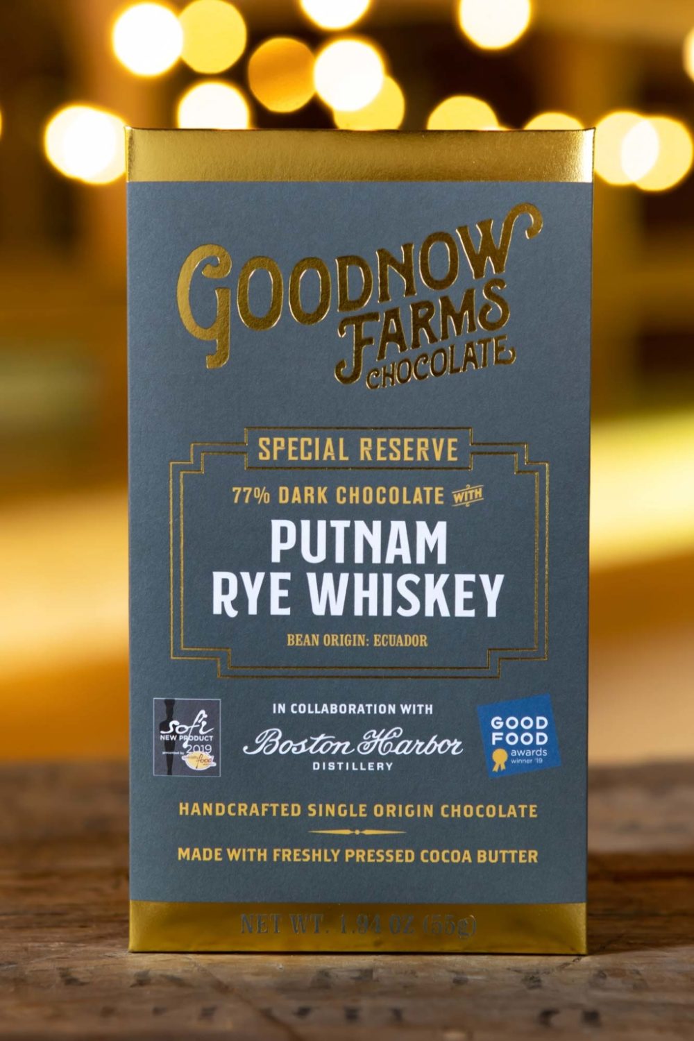 Goodnow Farms Special Reserve Ecuador 77% Dark Chocolate Bar with Putnam Rye Whiskey
