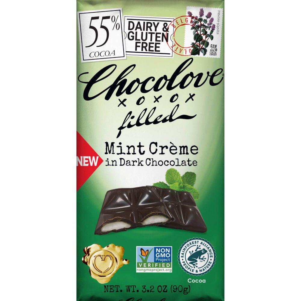 Chocolove 55% Dark Chocolate Bar with Mint Crème Filling