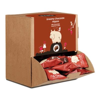 Barú Counter Display Milk Chocolate Dreamy Chocolate Hippos with Hazelnut Truffle