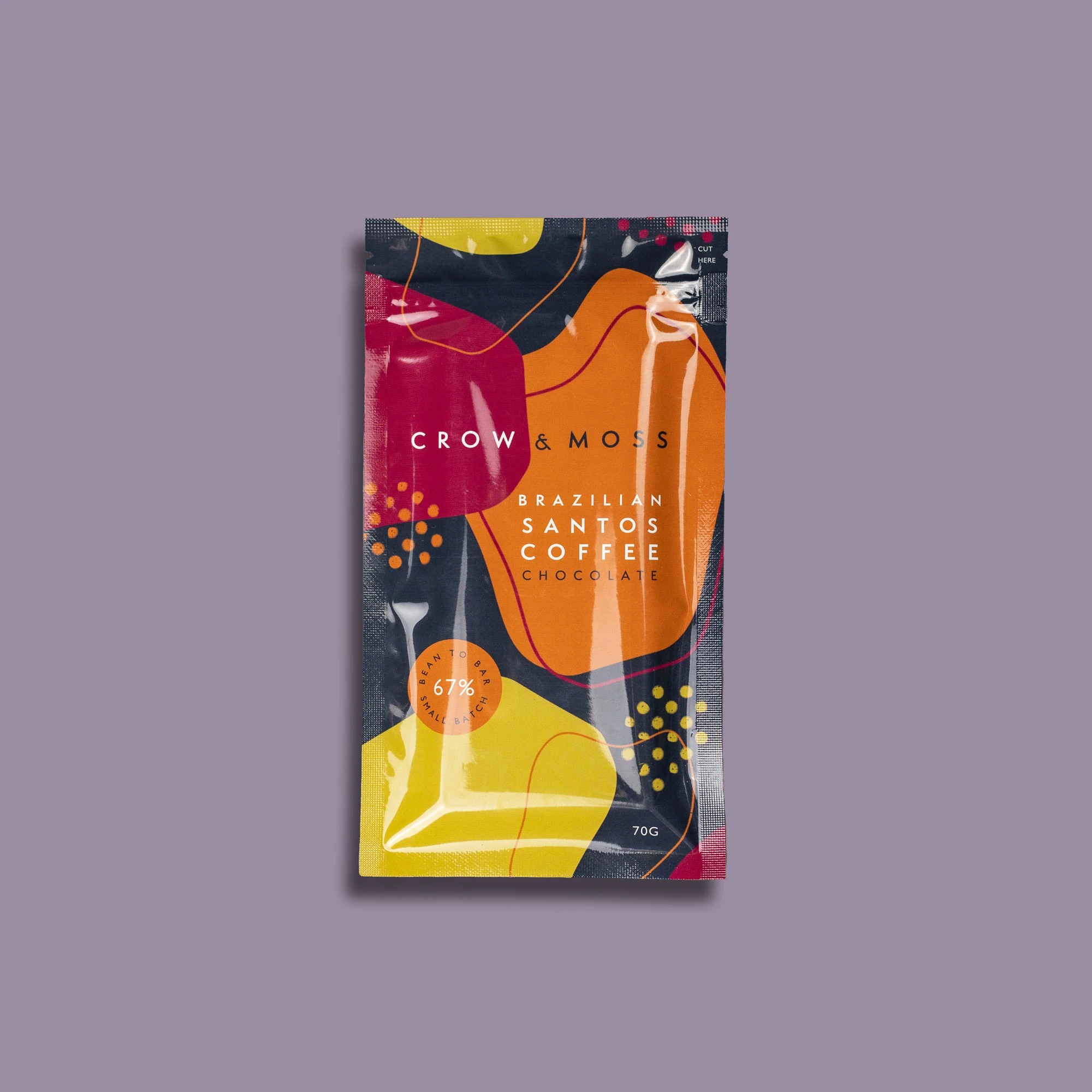 Crow & Moss 67% Dark Chocolate Bar with Brazilian Santos Coffee