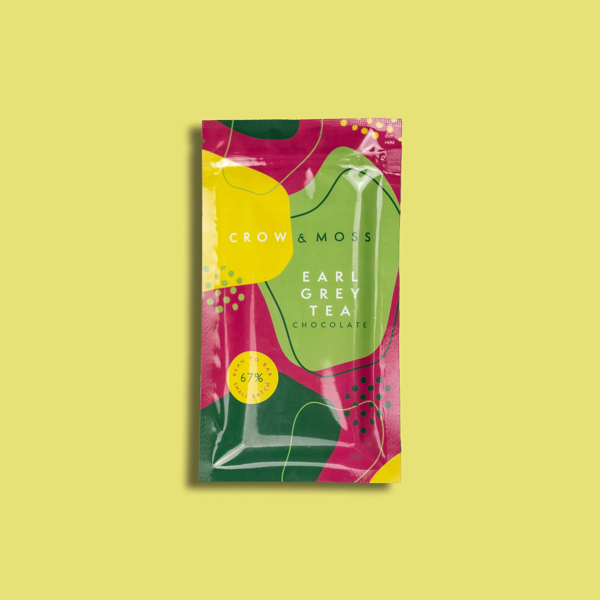 Crow & Moss 67% Dark Chocolate Bar with Earl Grey Tea