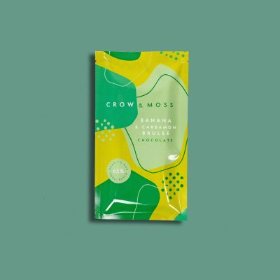Crow & Moss 65% Dark Chocolate Bar with Banana & Cardamom Brulee