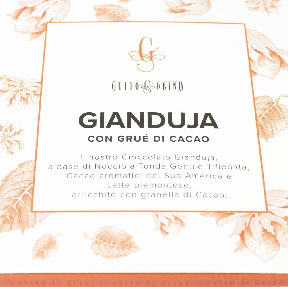 Guido Gobino Gianduja Chocolate Bar with Cocoa Nibs (110g) 2-min