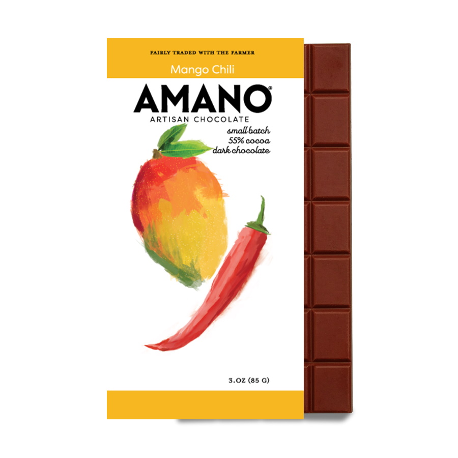 Amano 55% Dark Chocolate Bar with Mango Chili