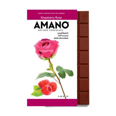 Amano 55% Dark Chocolate Bar with Raspberry Rose