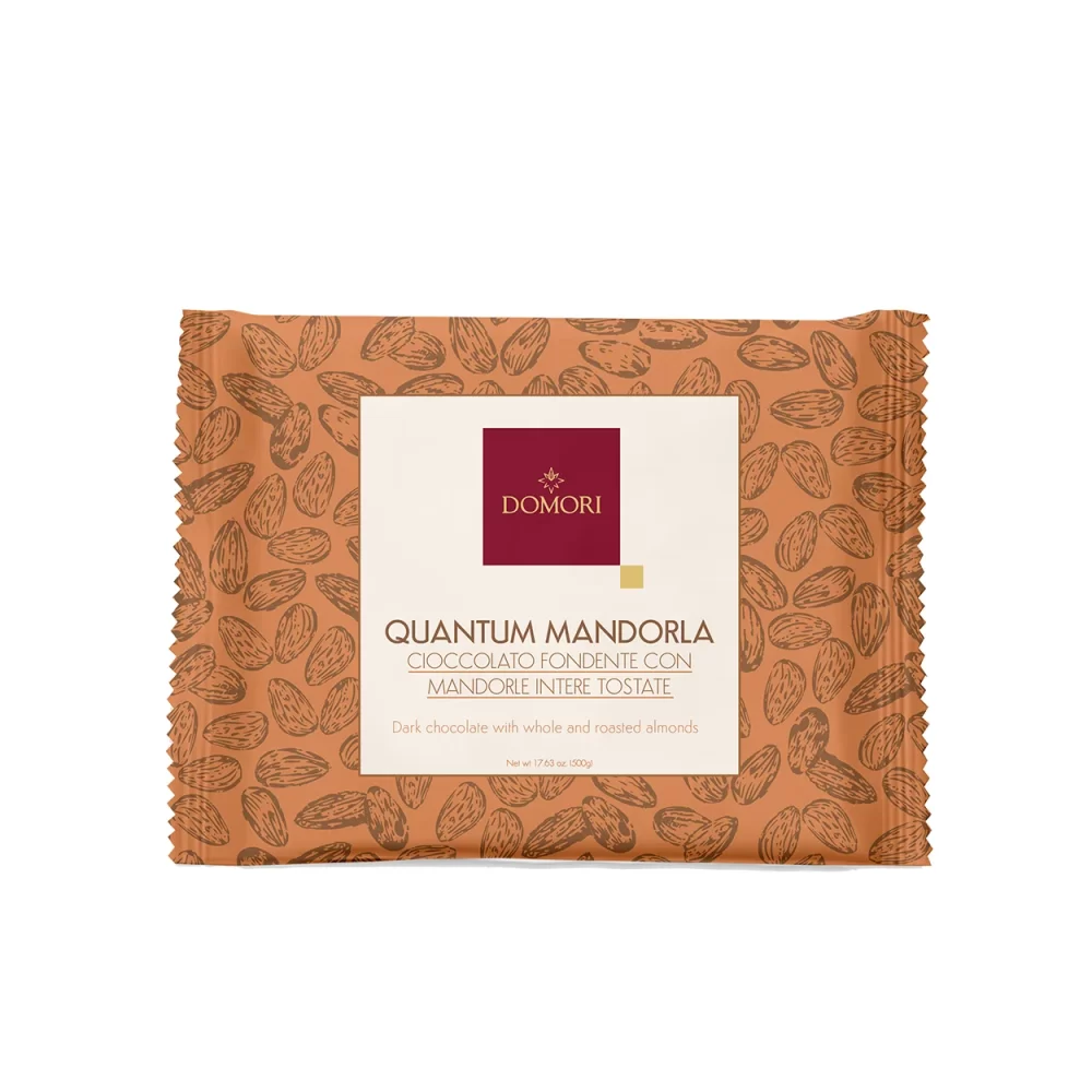 Domori Quantum Mandorla Dark Chocolate Gifting Block with Whole & Roasted Almonds