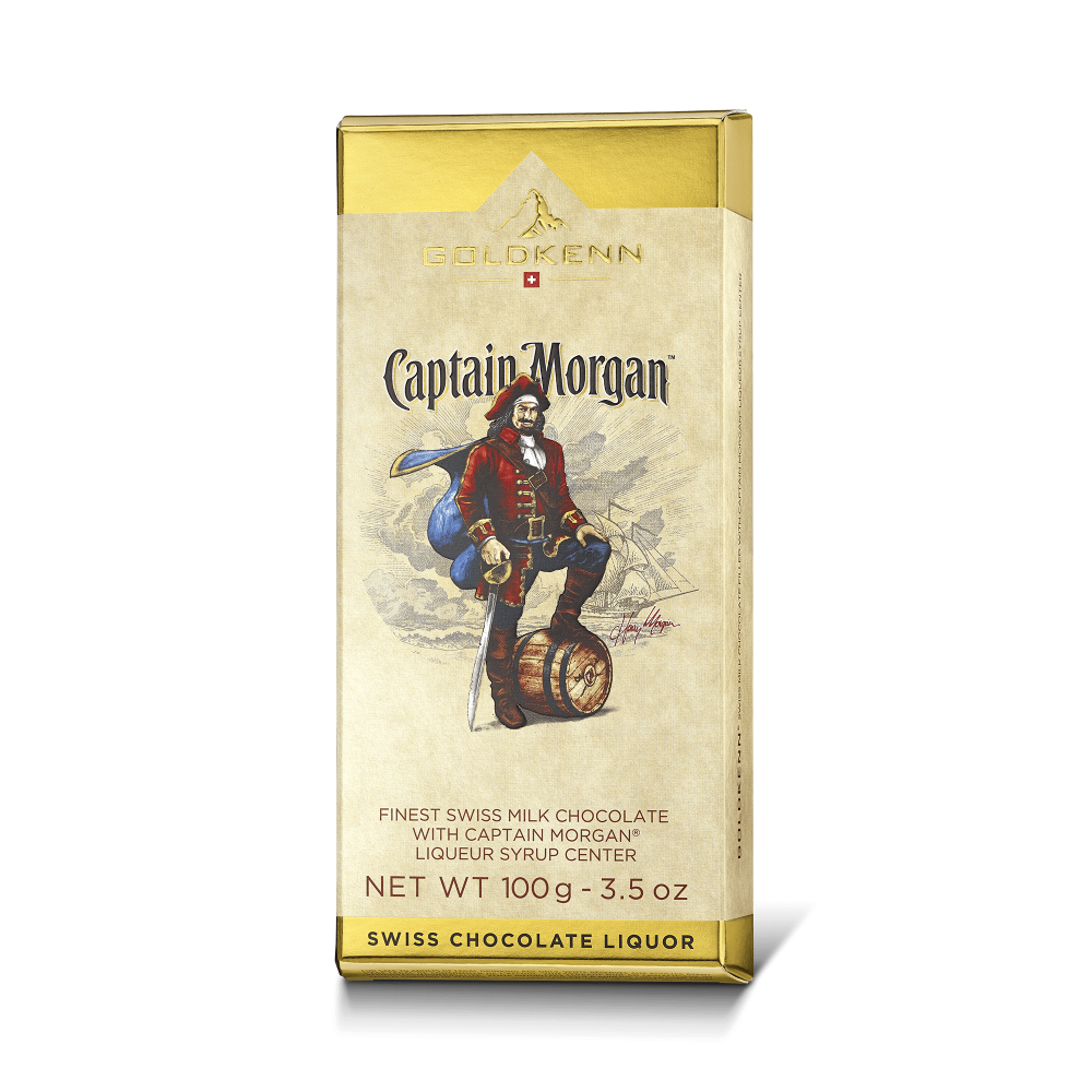Goldkenn 37% Milk Chocolate Bar with Captain Morgan Liqueur Syrup Center-min