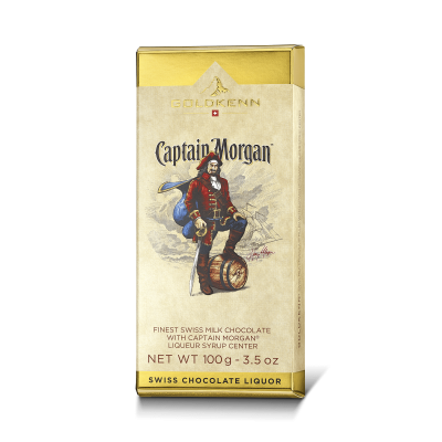 Goldkenn 37% Milk Chocolate Bar with Captain Morgan Liqueur Syrup Center-min