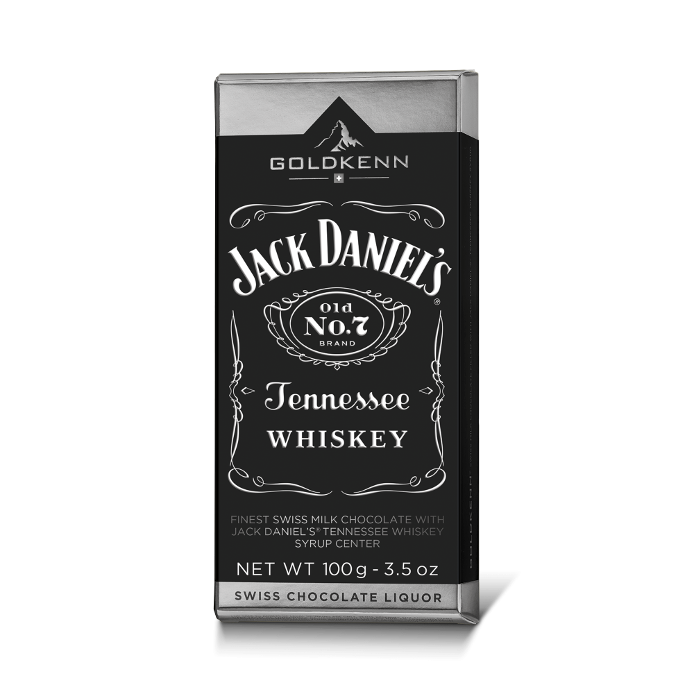 Goldkenn 37% Milk Chocolate Bar with Jack Daniel's Whiskey Syrup Center-min