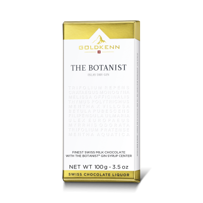 Goldkenn 37% Milk Chocolate Bar with The Botanist Islay Dry Gin Syrup Center-min