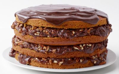 Guittard Pumpkin Spice Cake With Chocolate-Pecan Filling