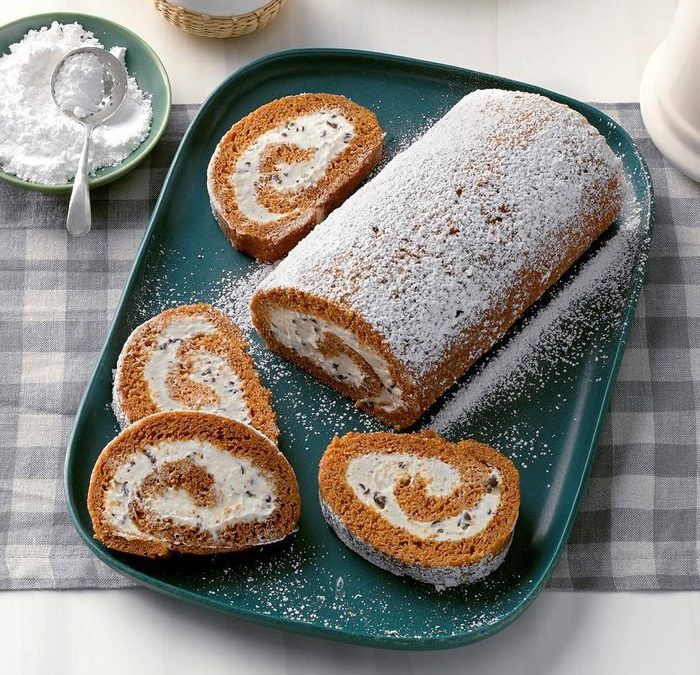 Guittard Pumpkin Cannoli Cake Roll