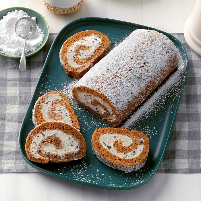 Guittard Pumpkin Cannoli Cake Roll