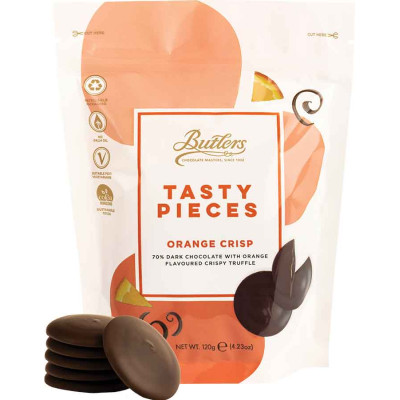 Butlers Tasty Pieces 70% Dark Chocolate Buttons with Orange Crunch Truffle
